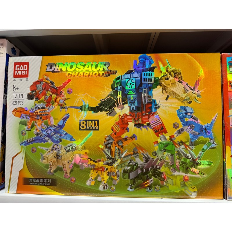 KLOCKI AUTA ROBOT DINOSAUR