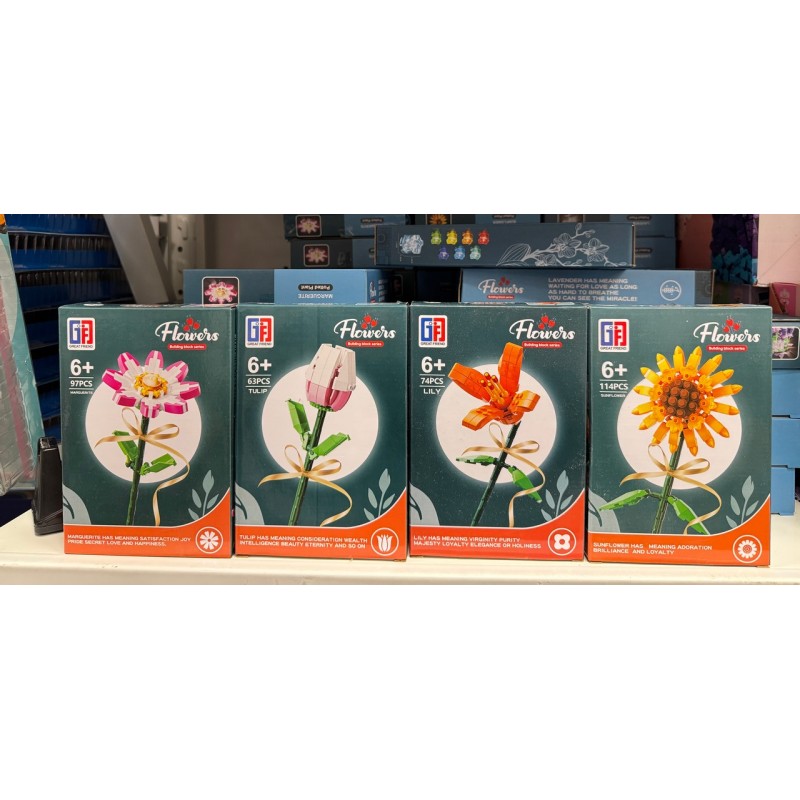 KLOCKI KWIATY MIX 4 MALY